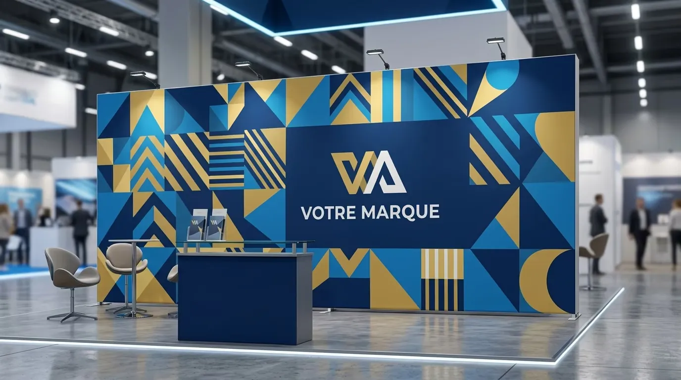 Bâche imprimée décor de stand sur salon professionnel B2B