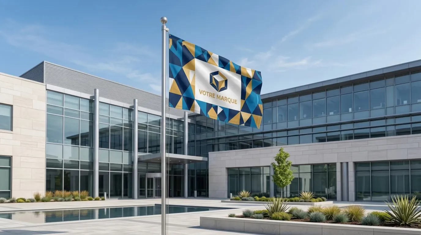 Drapeau personnalisé B2B sur hampe
